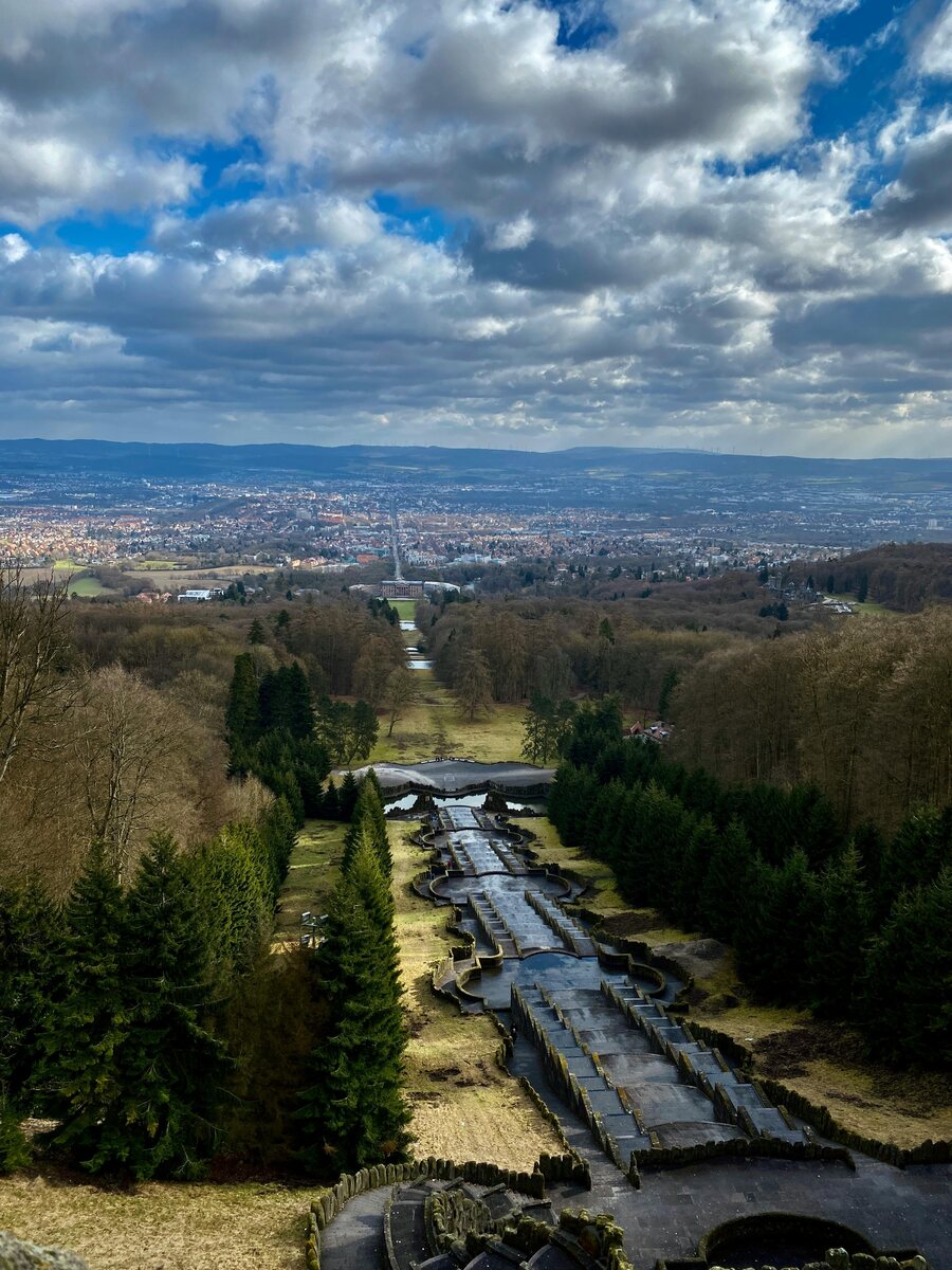 View over Bergpark Wilhelmshöhe and Kassel