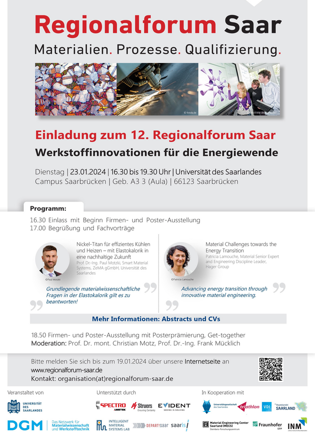 Der Einladungsflyer des 12. Regionalforums Saar
