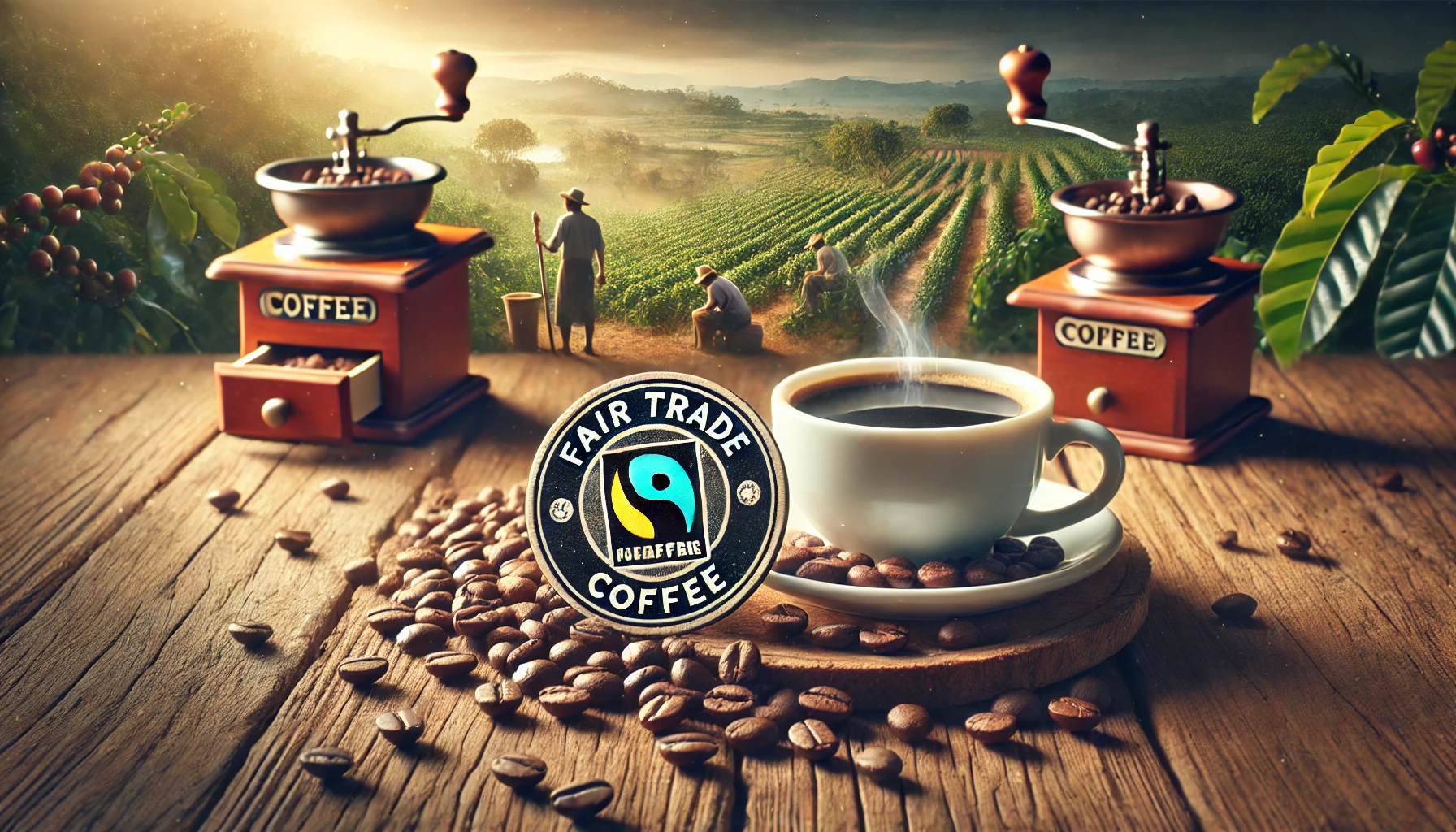 Cup of fair trade coffee