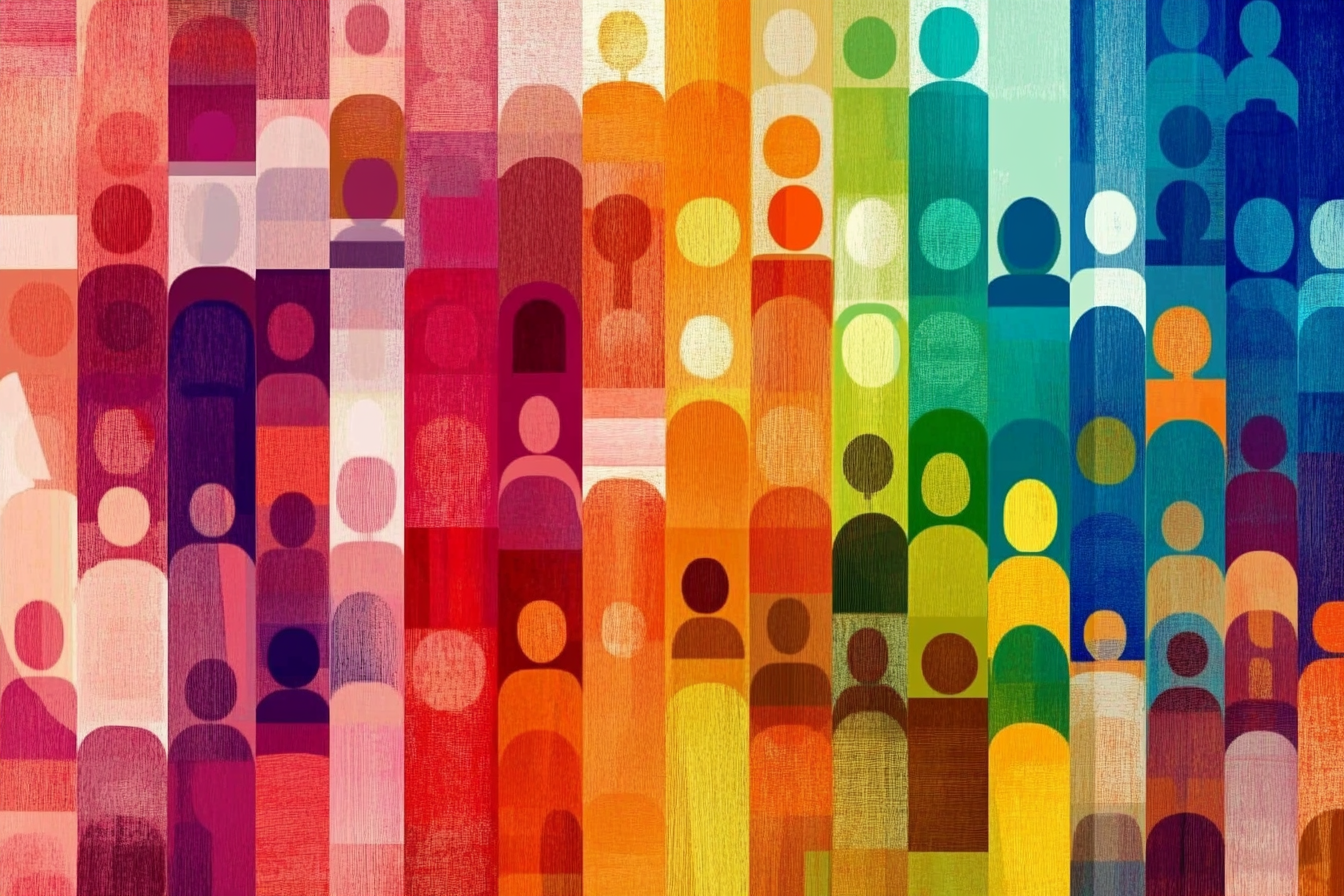 Colourful illustration of diversity and inclusion